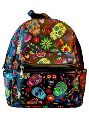 Sleepyville Critters Sugar Skulls Backpack Gothic Day of the Dead Travel Bag